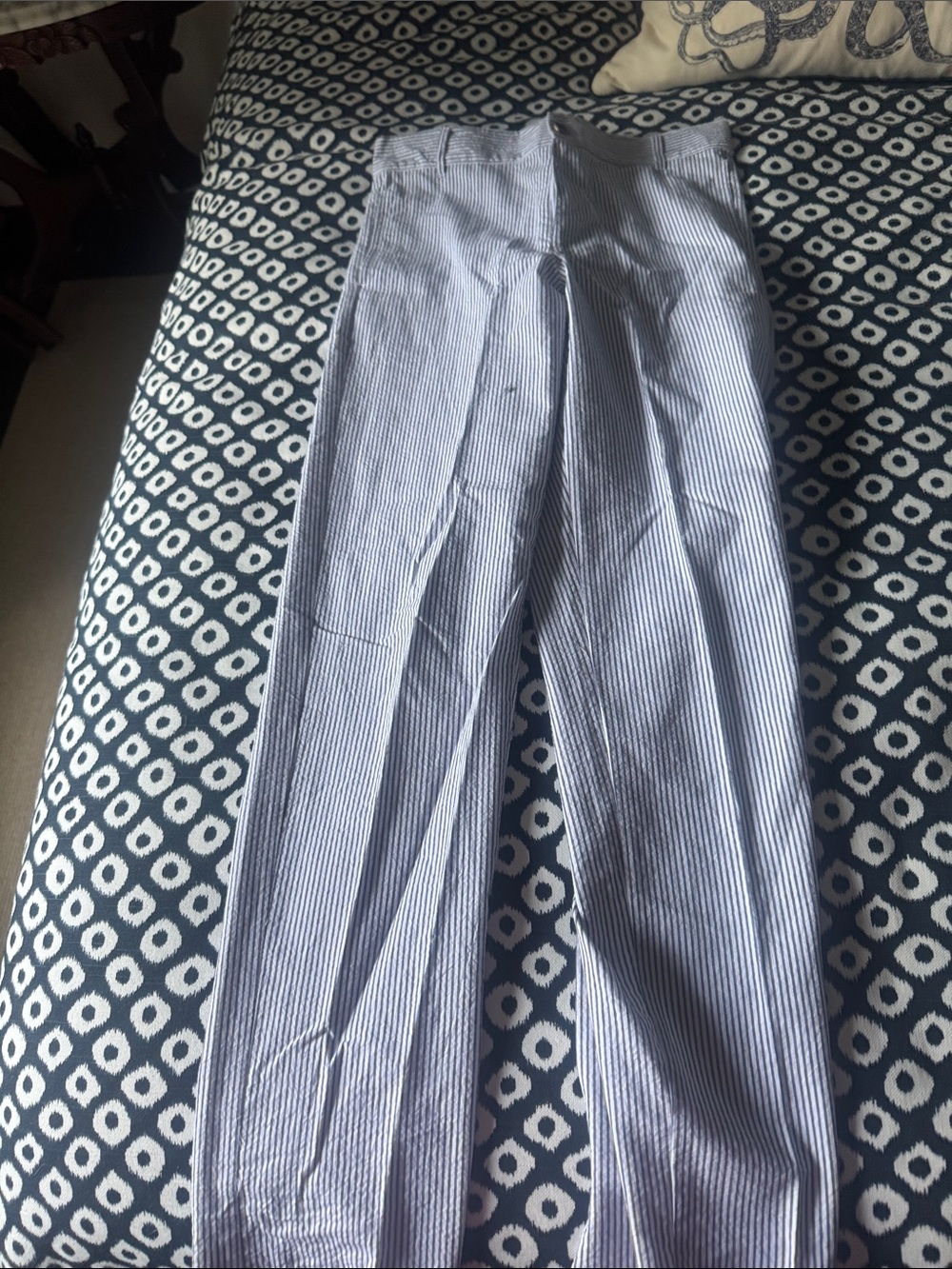bella bliss Blue and White Pinstripe Dress Pants